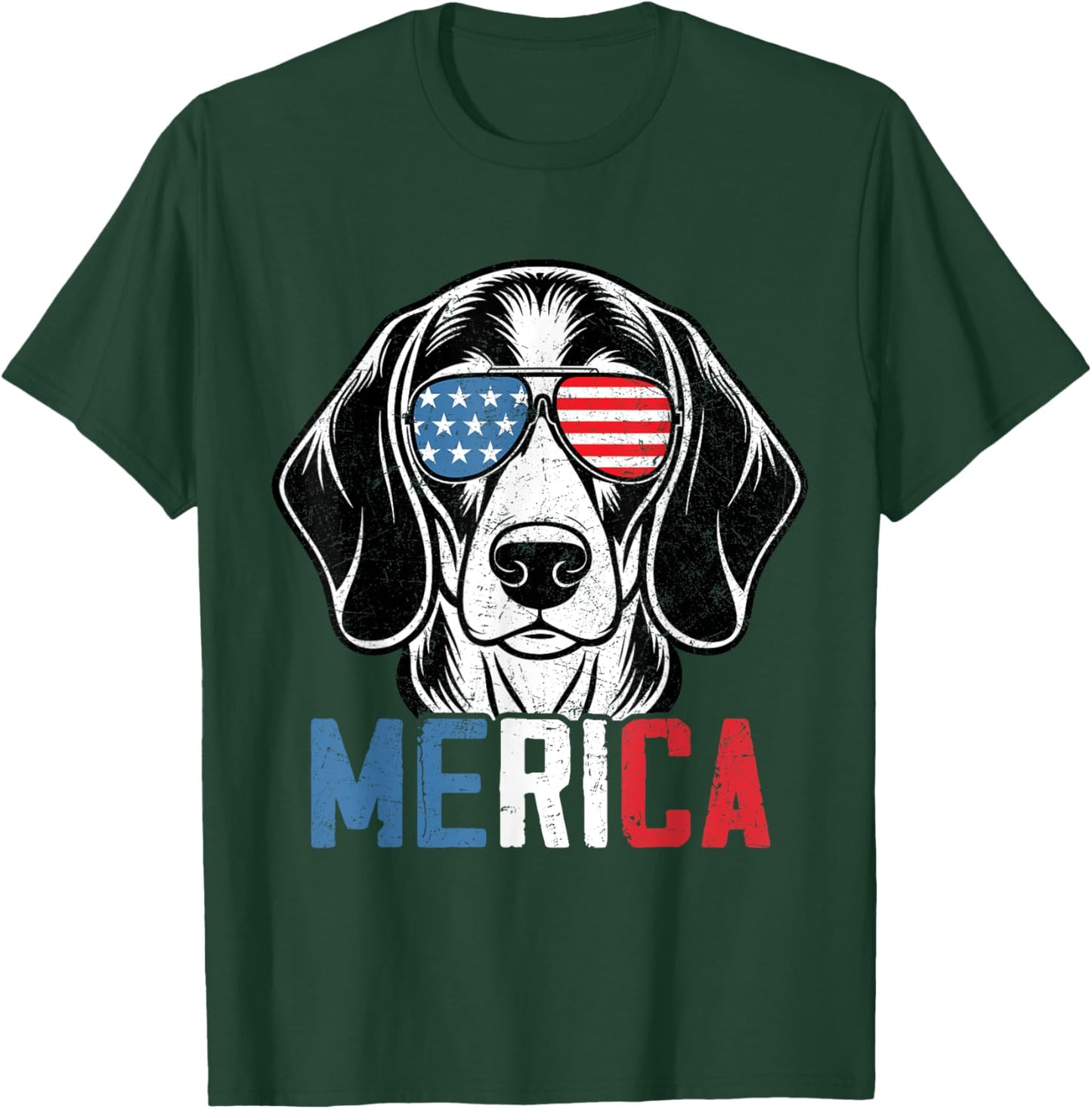 Patriotic Dachshund Dog Merica 4th Of July Funny Men Women Kids T-Shirt - T-Shirt | Forest
