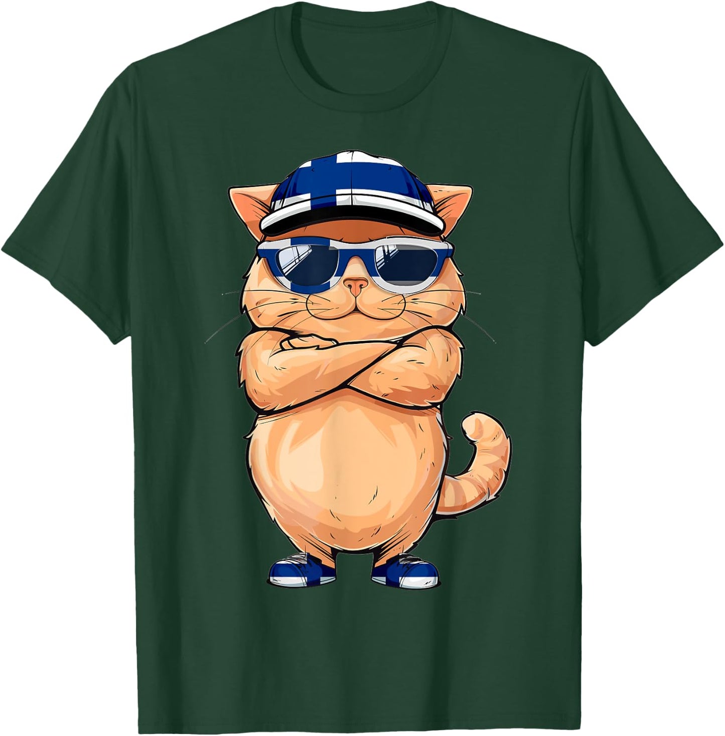 Finnish Flag Cat Mom Souvenirs Products Kitten Finland T-Shirt - T-Shirt | Forest