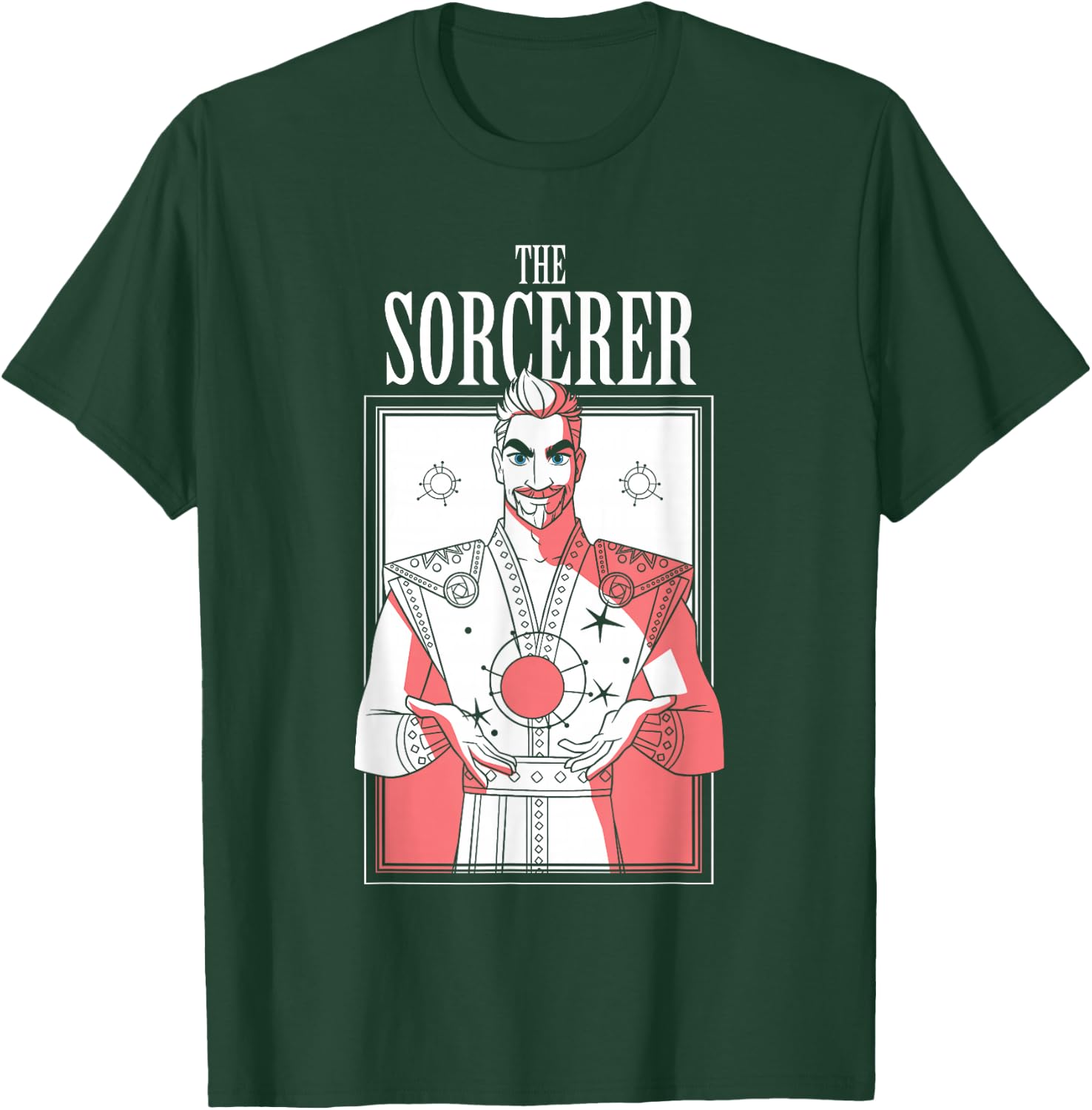Disney Wish King Magnifico The Sorcerer Vintage Tarot Card T-Shirt - T-Shirt | Forest