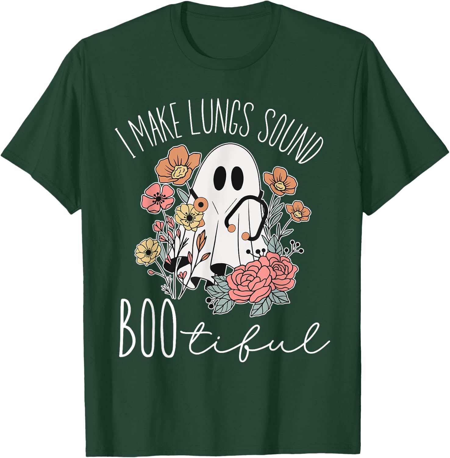 I Make Lungs Sound Boo Tiful Halloween Respiratory Therapist T-Shirt - T-Shirt | Forest