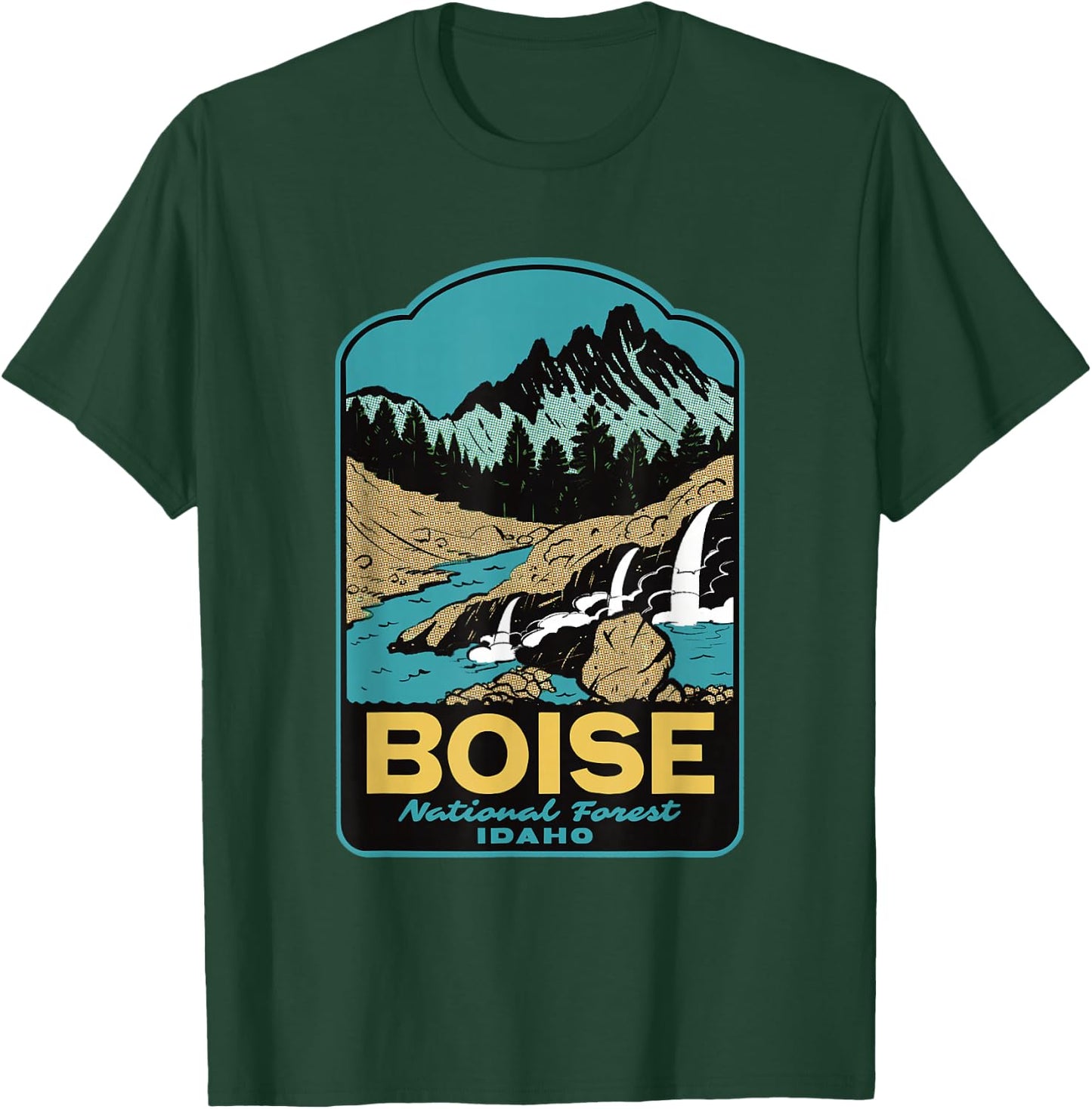Boise National Forest Idaho Retro T-Shirt - T-Shirt | Forest