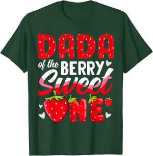 Dada Of The Berry Sweet One Strawberry 1st Birthday T-Shirt - T-Shirt | Forest