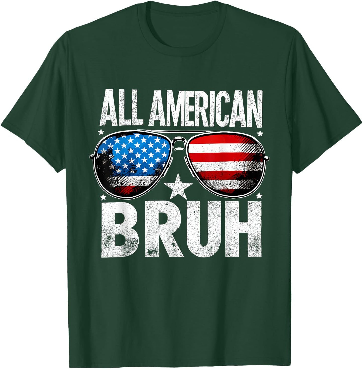 All American Bruh 4th of July Boys Patriotic Kids T-Shirt - T-Shirt | Forest