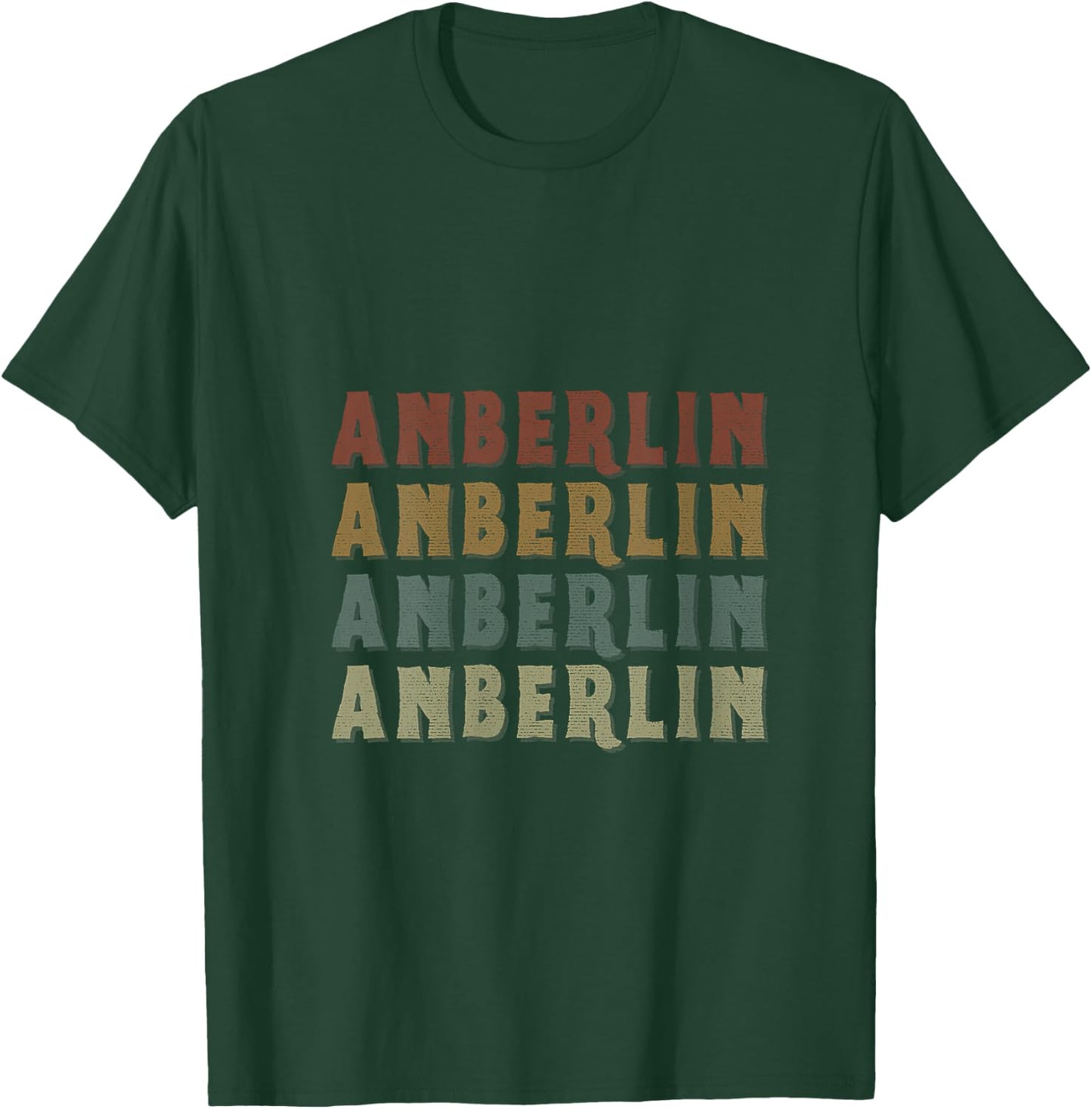 Women's Vintage Cool Anberlin First Name Funny Love Heart Anberlin V-Neck T-Shirt - T-Shirt | Forest