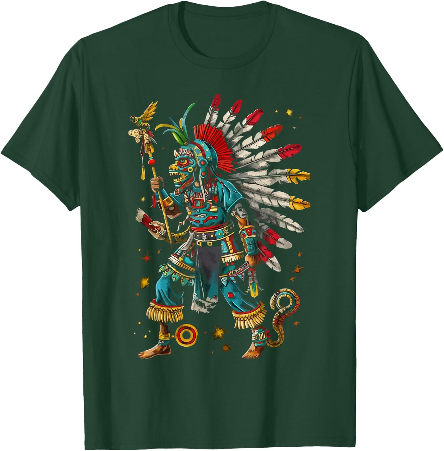 Aztec God Aztec Culture Mayan Indigenous Tlaloc Statue T-Shirt - T-Shirt | Forest