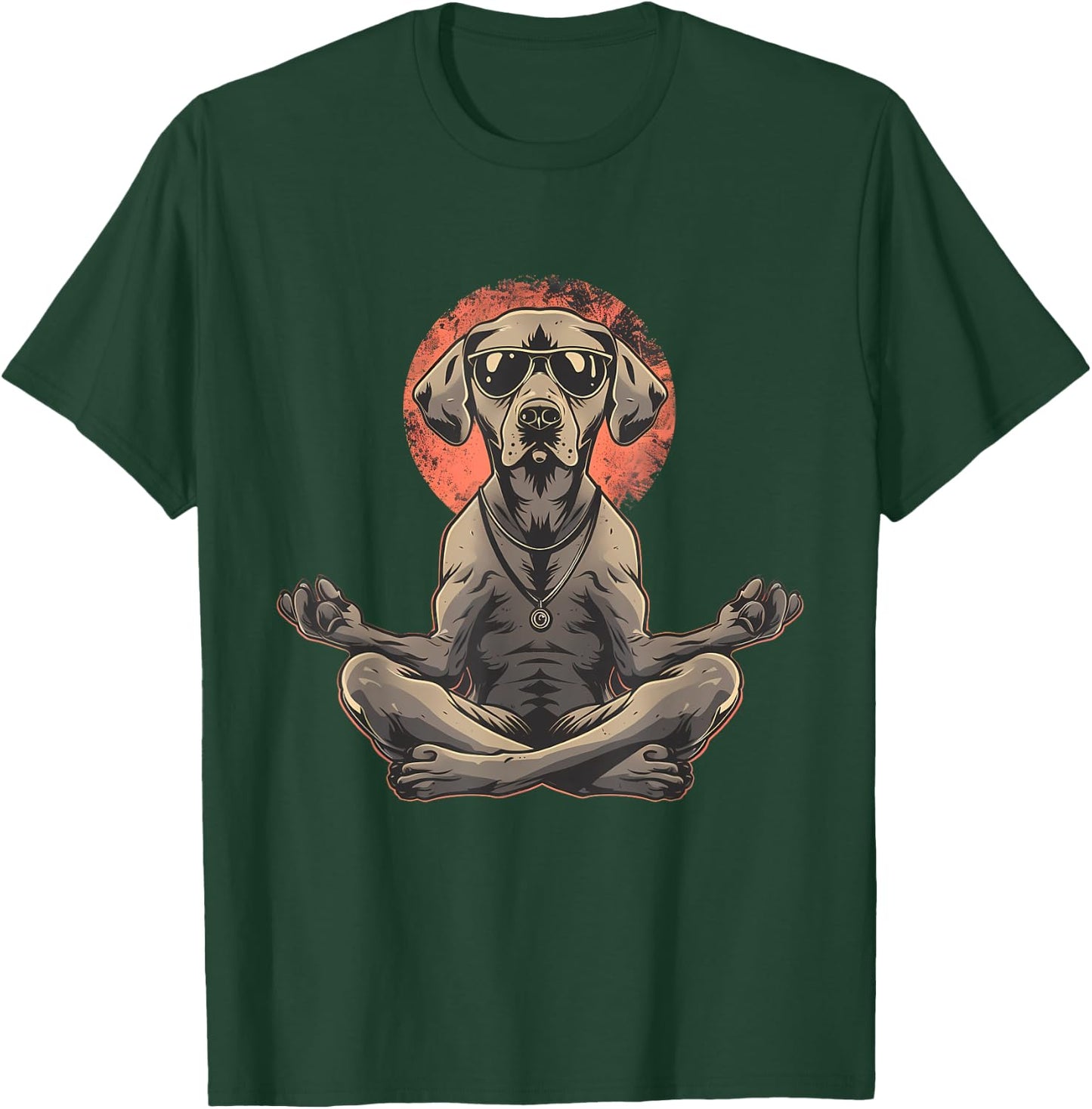 Dog Meditation Buddhist Spiritual Zen Buddha Yoga Hindu Men Women Kids T-Shirt - T-Shirt | Forest