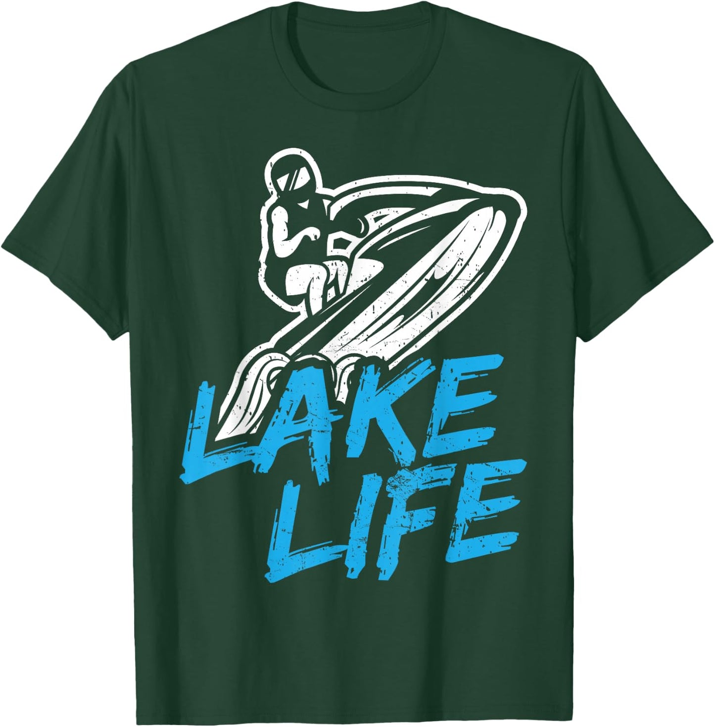Lake Life Water Sports Jet-Ski T-Shirt - T-Shirt | Forest