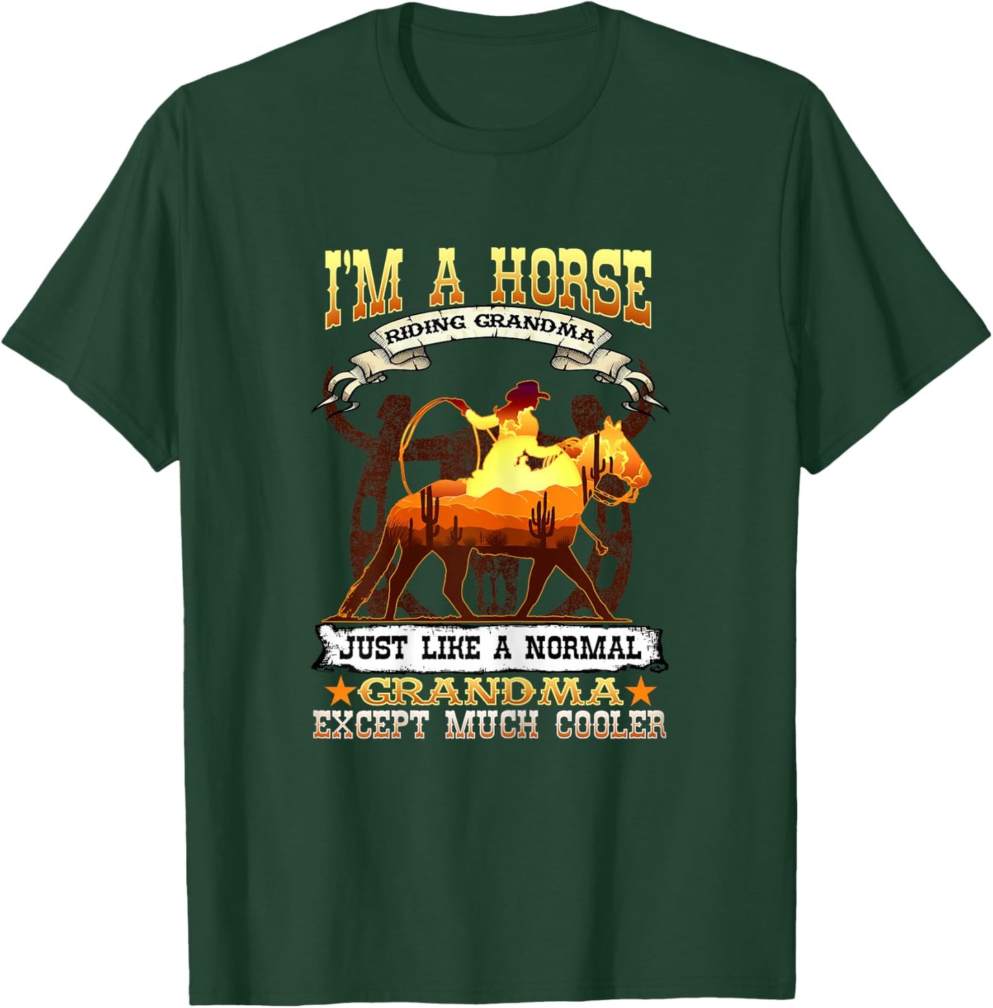 I'm A Horse Riding Grandma I Equestrian Horse Lover T-Shirt - T-Shirt | Forest