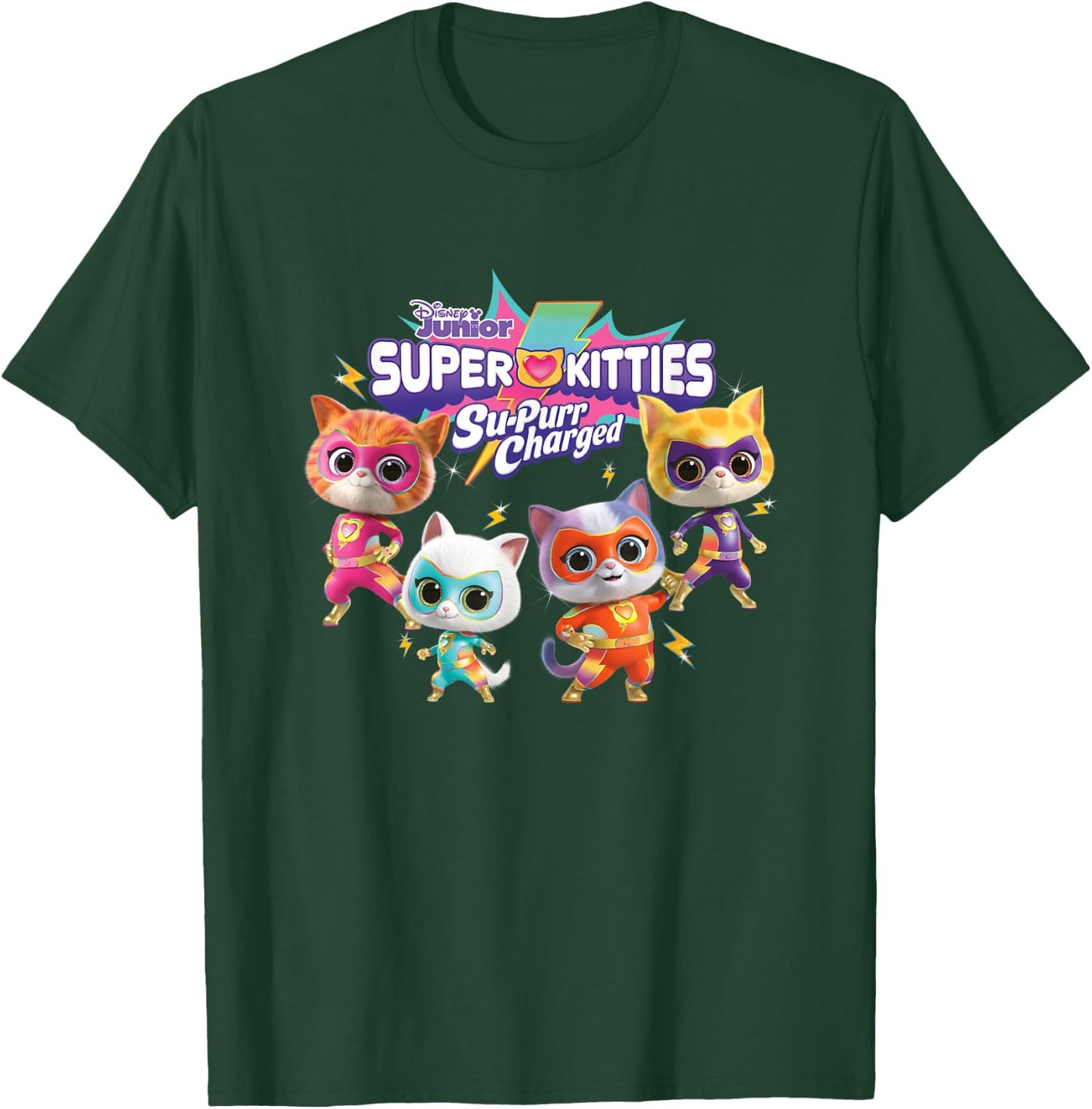 Disney SuperKitties: Su-Purr Charged Heroic Group Shot T-Shirt - T-Shirt | Forest