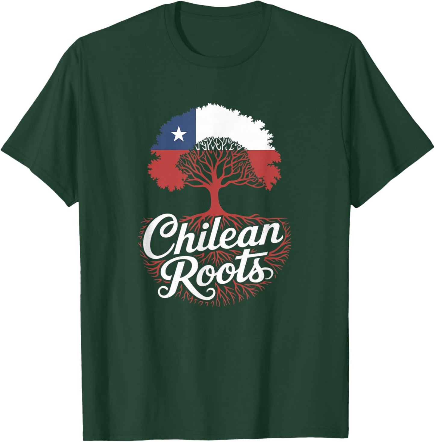 Chilean Roots - Chile Flag Colors Family Tree Souvenir T-Shirt - T-Shirt | Forest
