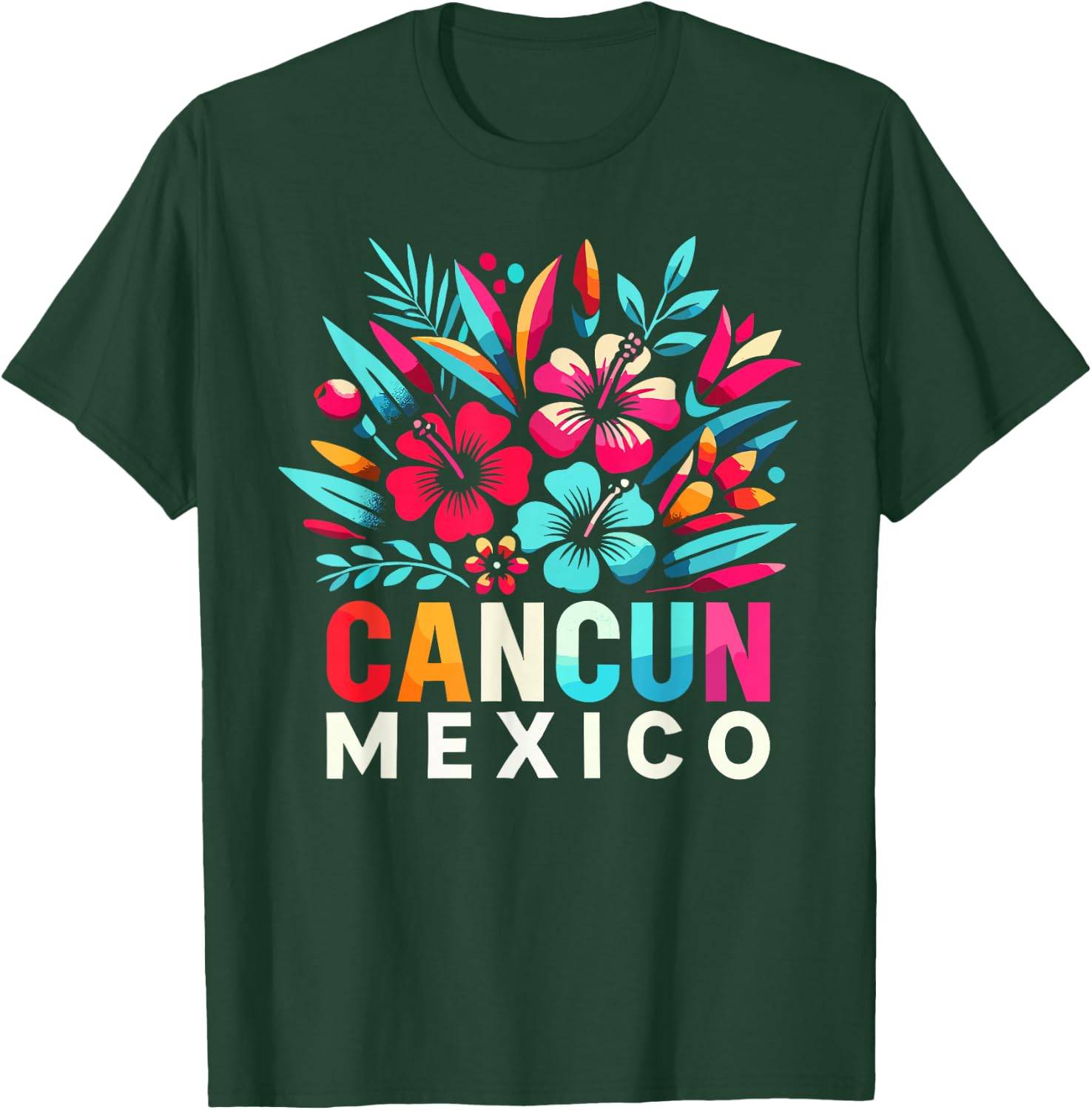 Cancun Mexico Flowers Mexico Cancun Cancun T-Shirt - T-Shirt | Forest