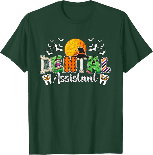 Dental Assistant Job Halloween Zombies Witch Costume Team T-Shirt - T-Shirt | Forest