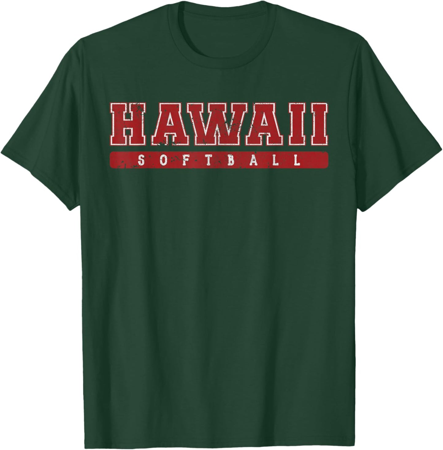 Hawaii Softball Red Vintage Text T-Shirt - T-Shirt | Forest