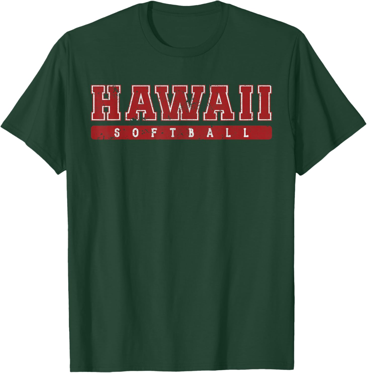 Hawaii Softball Red Vintage Text T-Shirt - T-Shirt | Forest