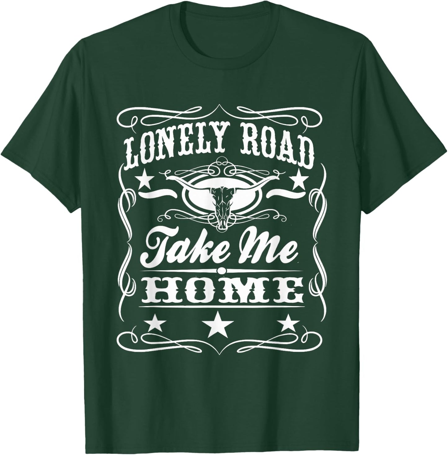 Lonely Road Retro Whiskey T-Shirt - T-Shirt | Forest