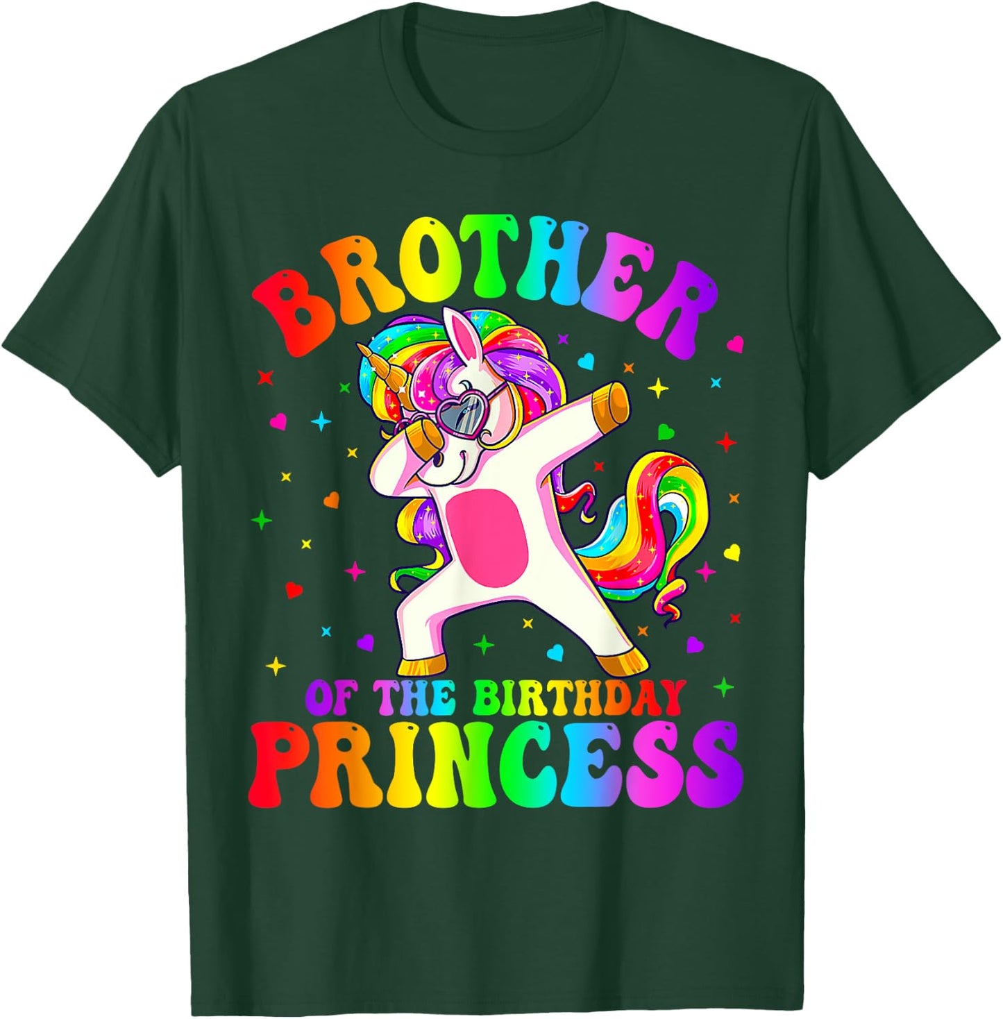 Brother of the Birthday Princess Girl Dabbing Unicorn Funny T-Shirt - T-Shirt | Forest