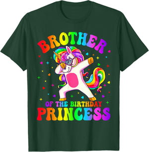 Brother of the Birthday Princess Girl Dabbing Unicorn Funny T-Shirt - T-Shirt | Forest