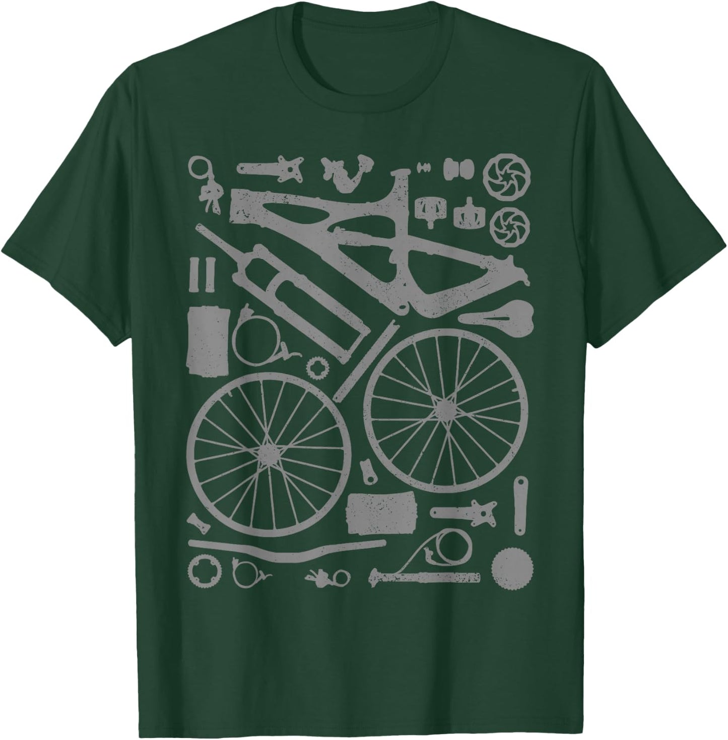 Mountain Bike Parts MTB Bicycle Cycling Downhill Biker T-Shirt - T-Shirt | Forest