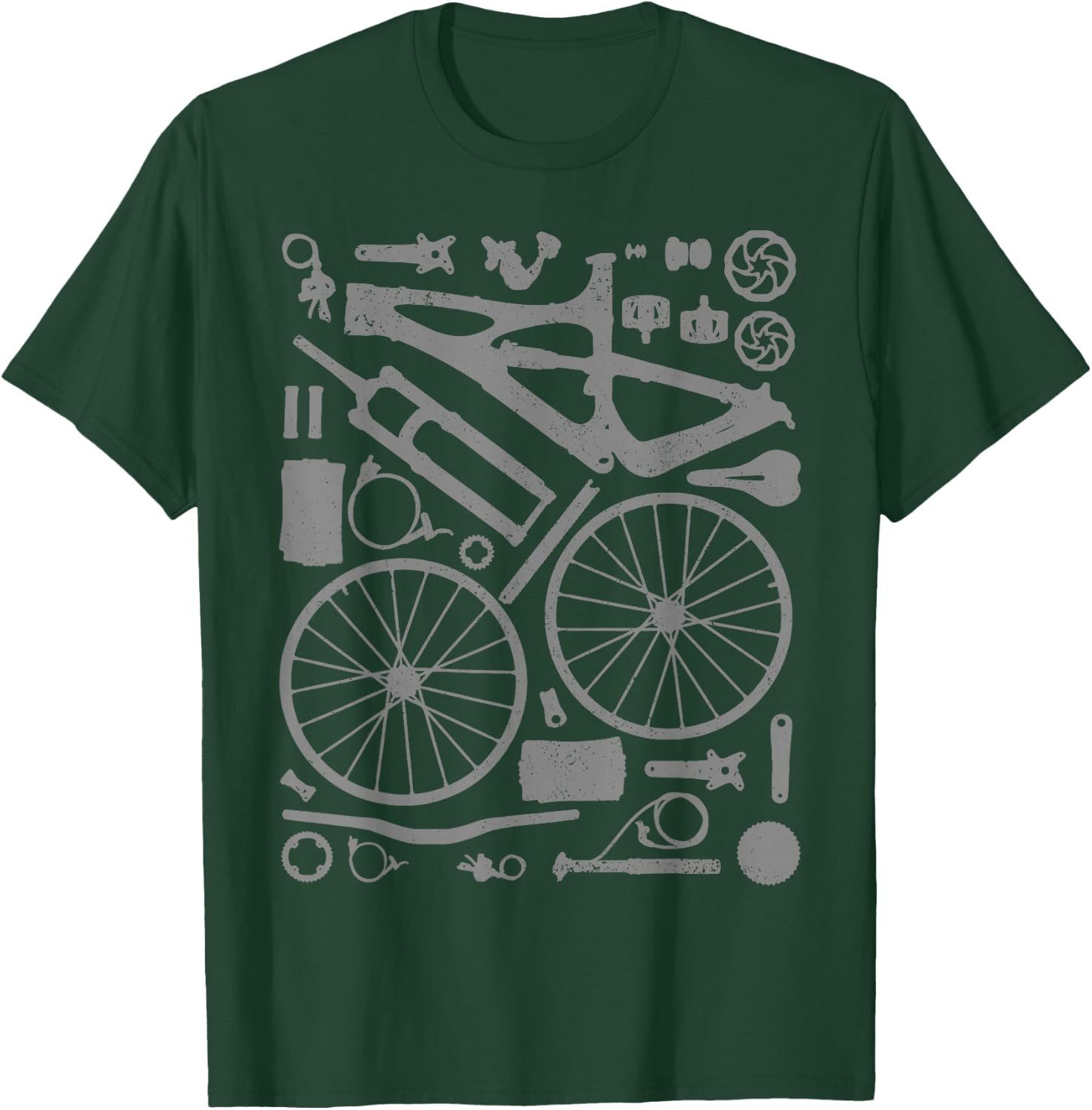 Mountain Bike Parts MTB Bicycle Cycling Downhill Biker T-Shirt - T-Shirt | Forest