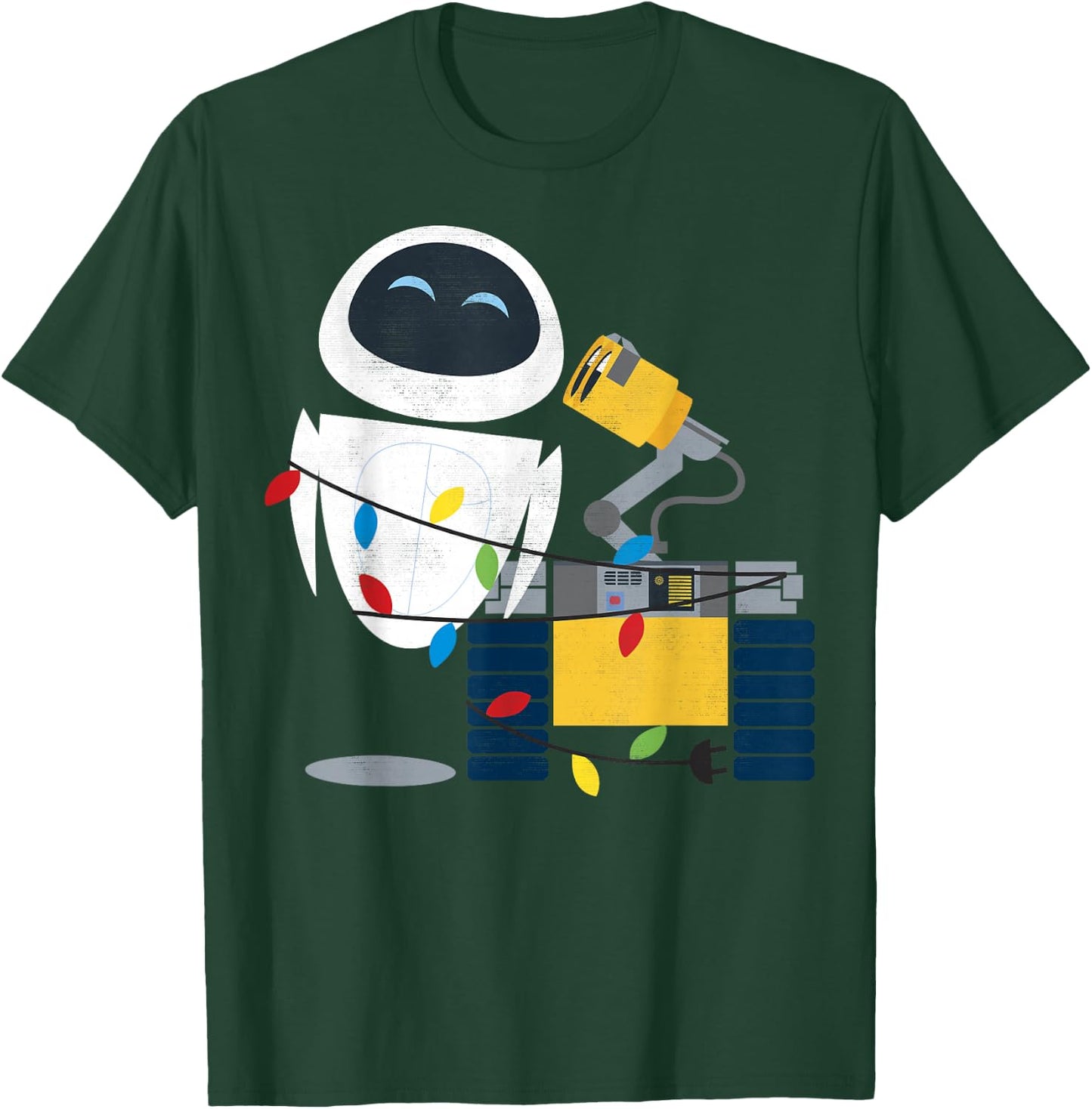 Disney Pixar Wall-E Eve Christmas Light Wrap Graphic Short Sleeve T-Shirt - T-Shirt | Forest