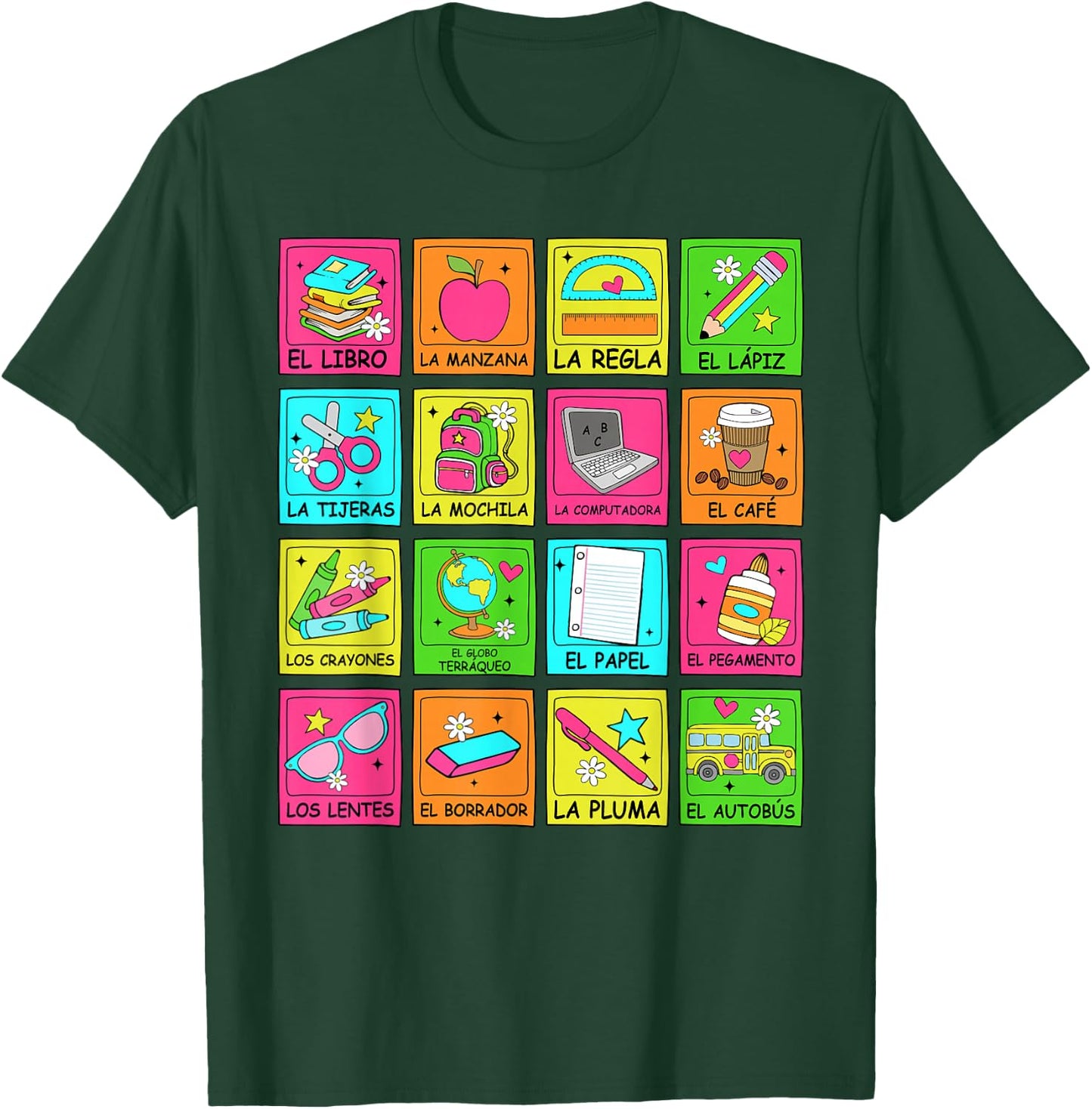 Maestra Bilingue Back To School Spanish Teacher Student T-Shirt - T-Shirt | Forest