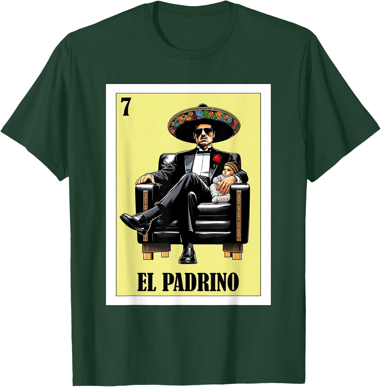 Funny Mexican Baptism Design - El Padrino T-Shirt - T-Shirt | Forest