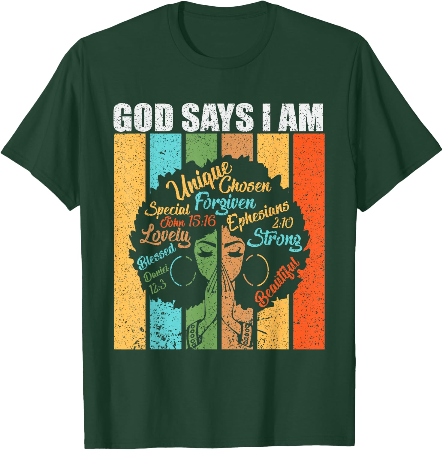 God Says I Am Melanin Pride Black Girl Black History Month T-Shirt - T-Shirt | Forest