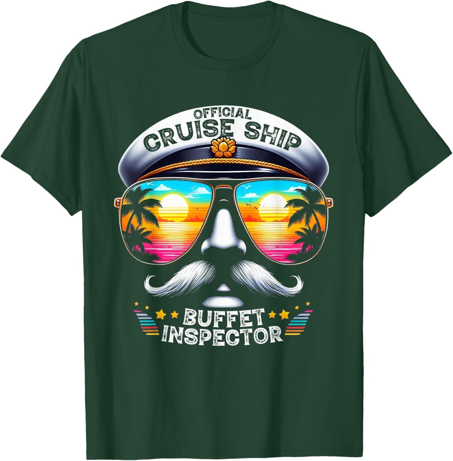 Official Cruise Ship Buffet Inspector Funny Cruise Men Women T-Shirt - T-Shirt | Forest