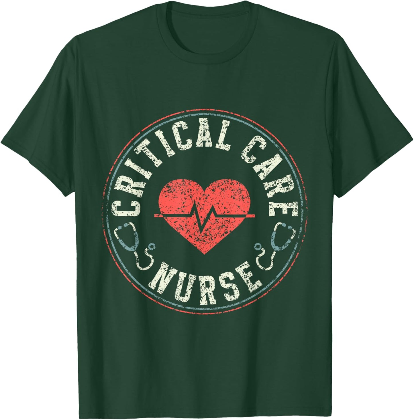 Critical Care Nurse Nurses Icu Nursing Critical Care Nurse T-Shirt - T-Shirt | Forest
