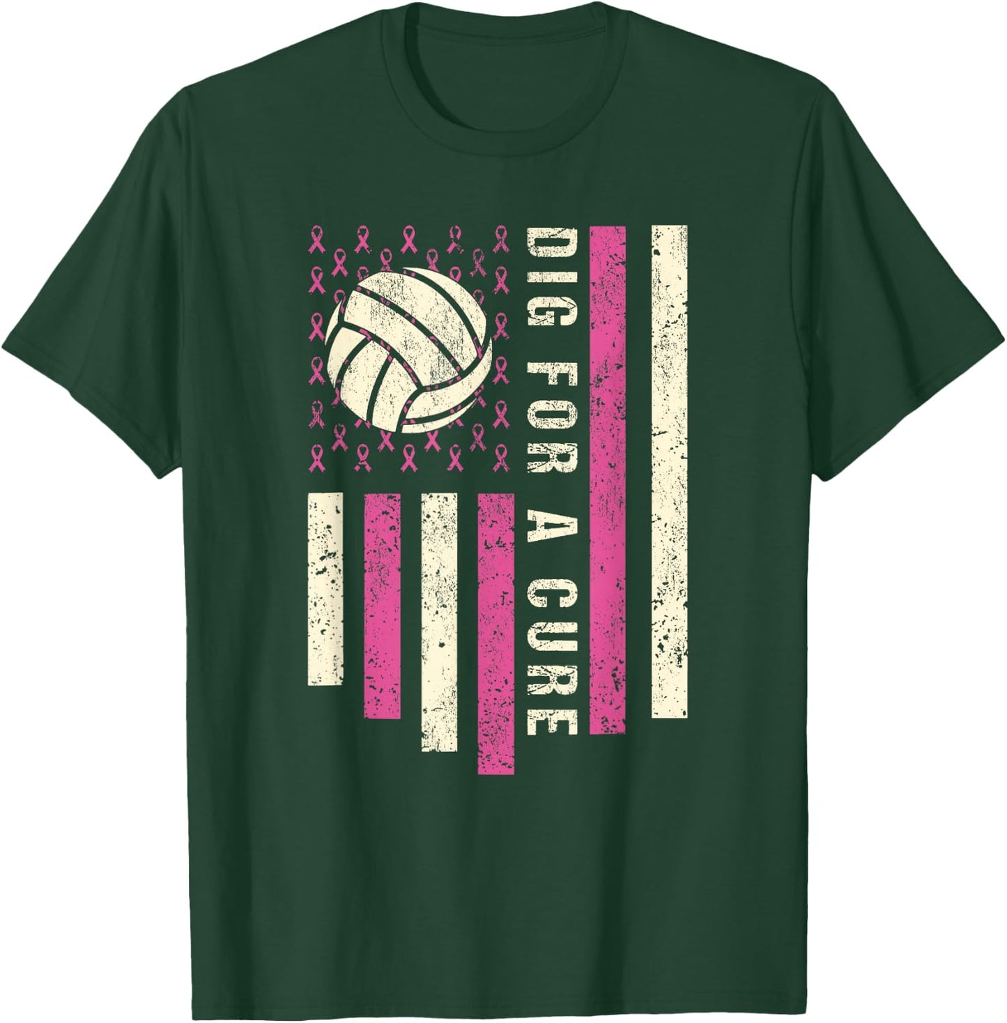 Dig For A Cure Breast Volleyball Pink Volleyball Pink Out T-Shirt - T-Shirt | Forest