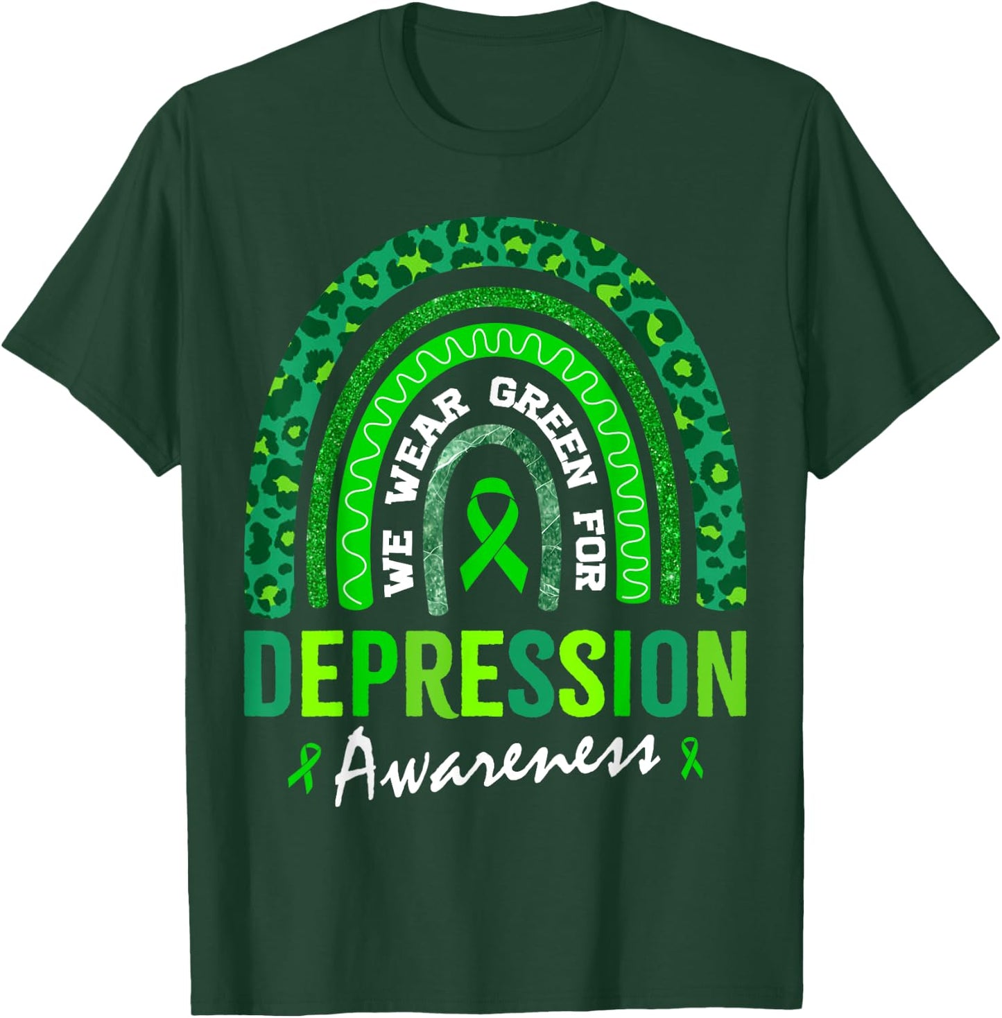 In October We Wear Green for Depression Awareness T-Shirt - T-Shirt | Forest