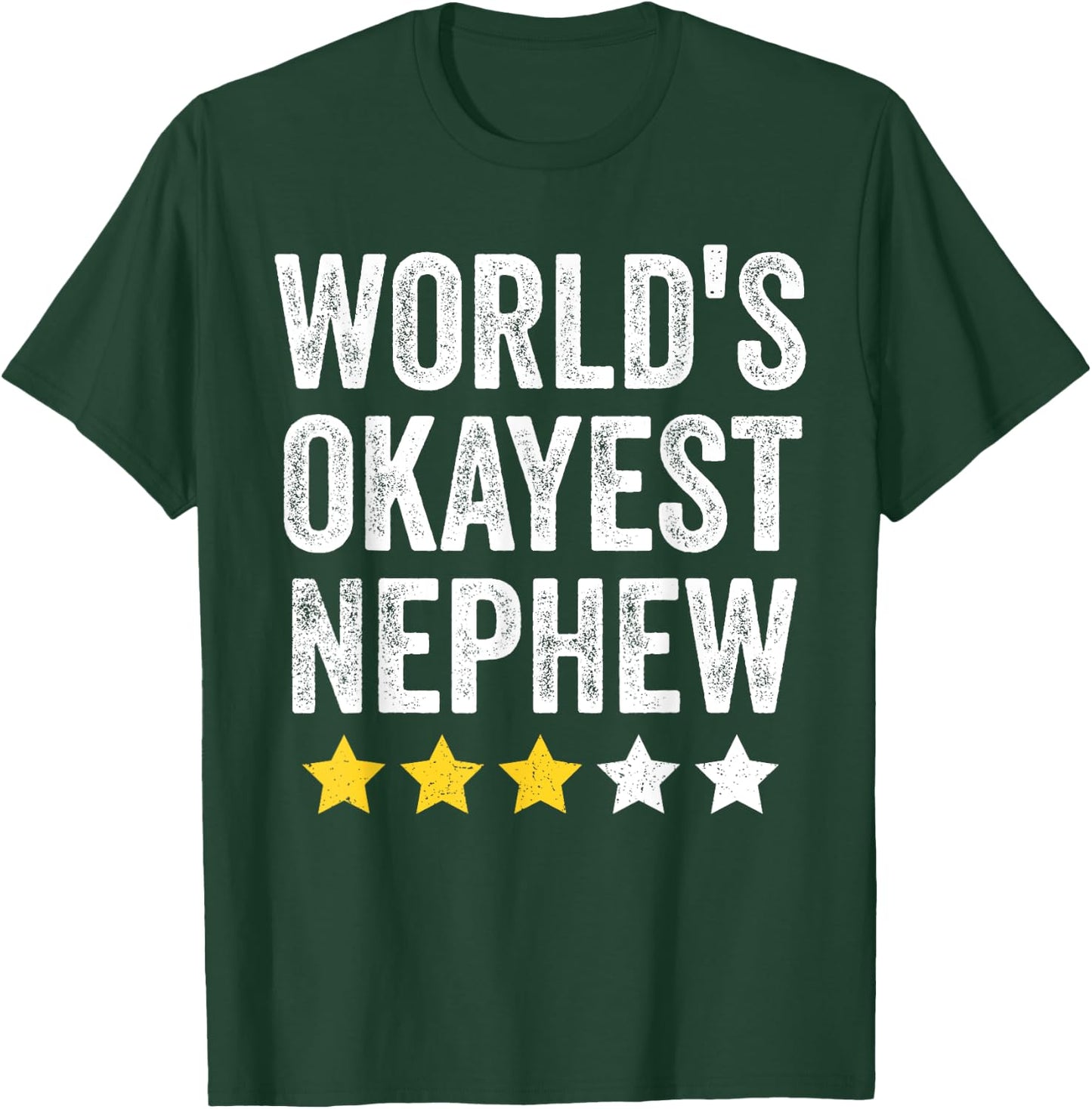 World's Okayest Nephew Funny Family Matching Vintage Style T-Shirt - T-Shirt | Forest