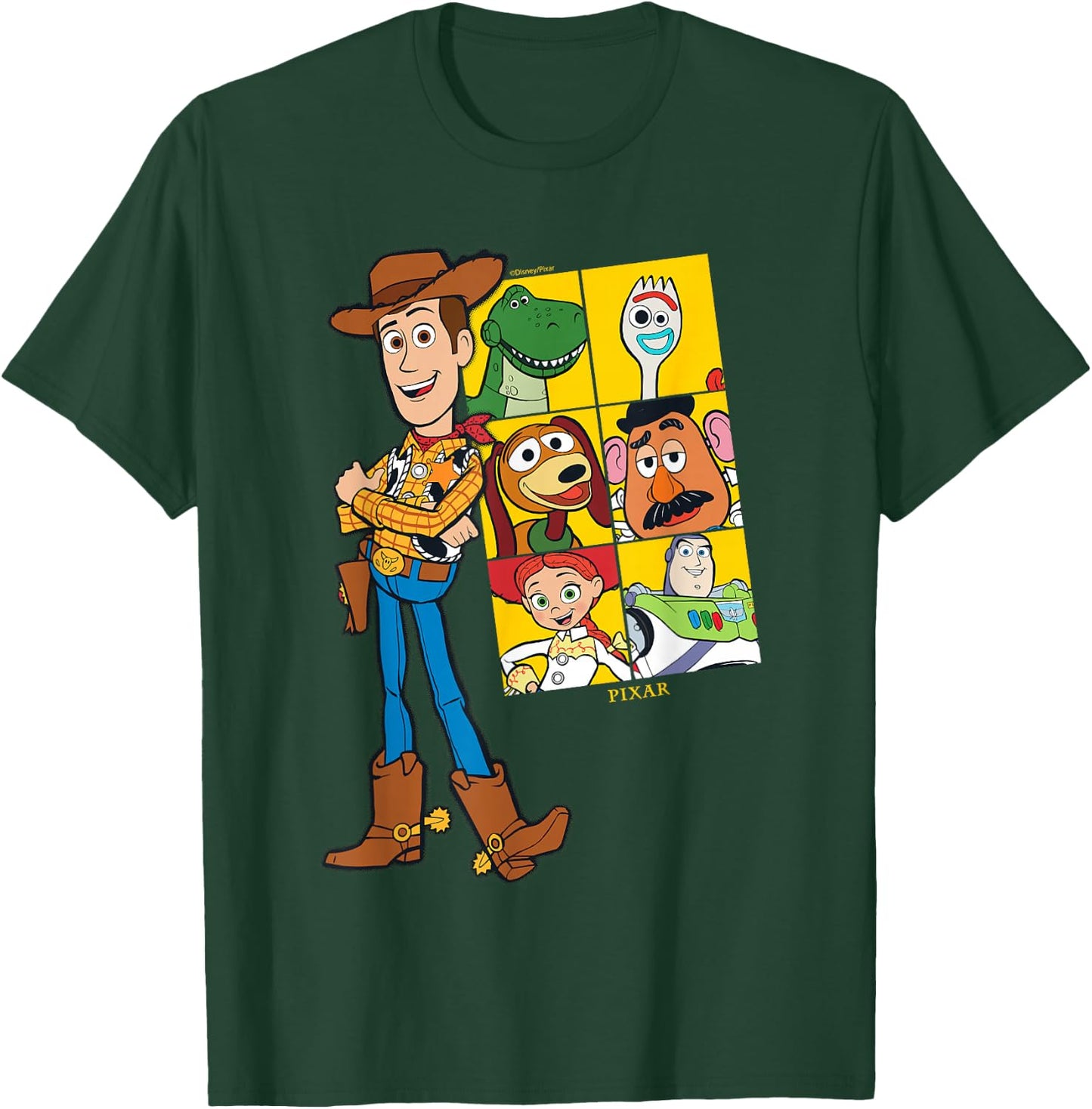 Disney Pixar Toy Story Woody & Friends Grid T-Shirt - T-Shirt | Forest