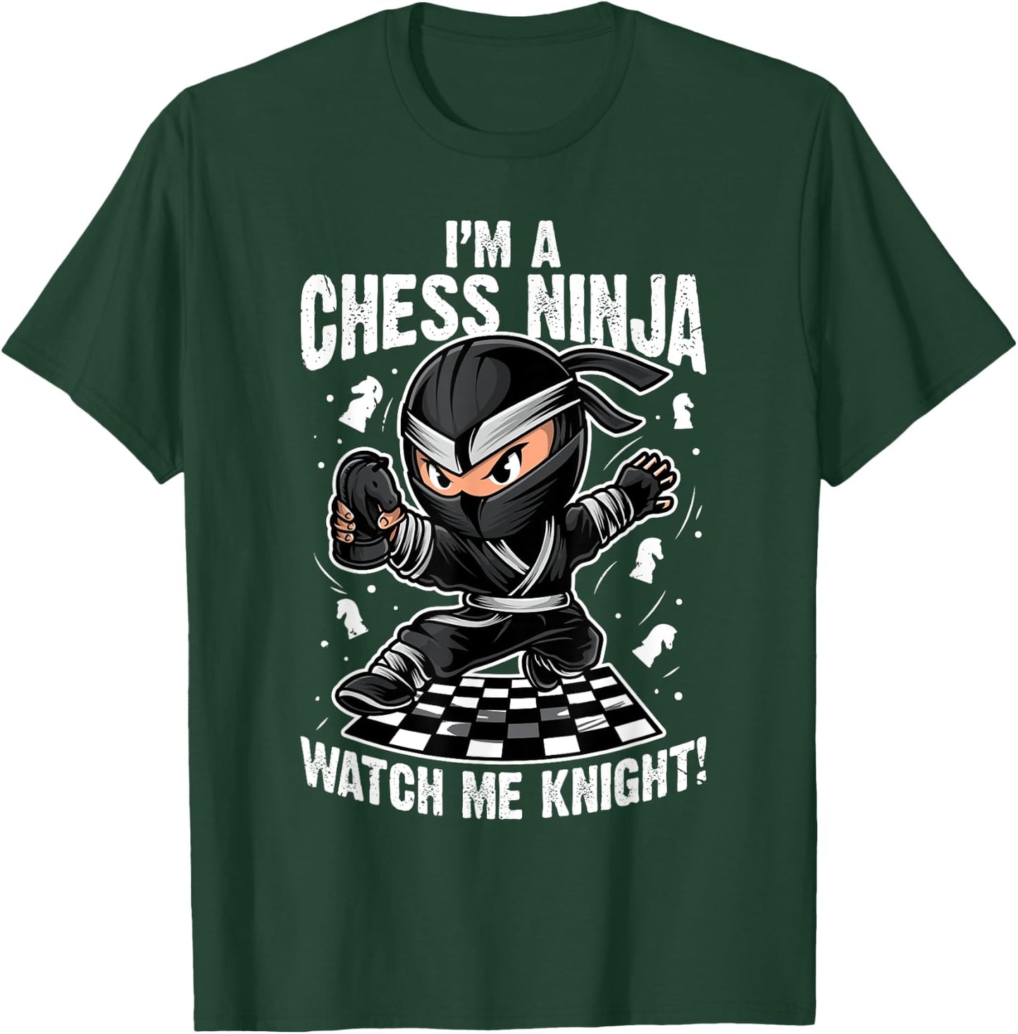 Chess Ninja Knight Funny Gift Chess Players T-Shirt - T-Shirt | Forest