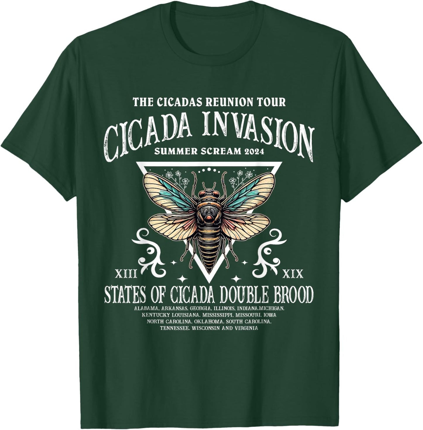 Cicadas Reunion Tour: Cicadas Invasion Summer Scream 2024 T-Shirt - T-Shirt | Forest