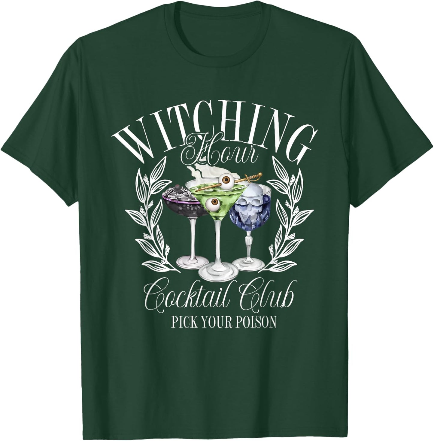 Classic Witching Hour Cocktail Club Spooky Halloween Season T-Shirt - T-Shirt | Forest