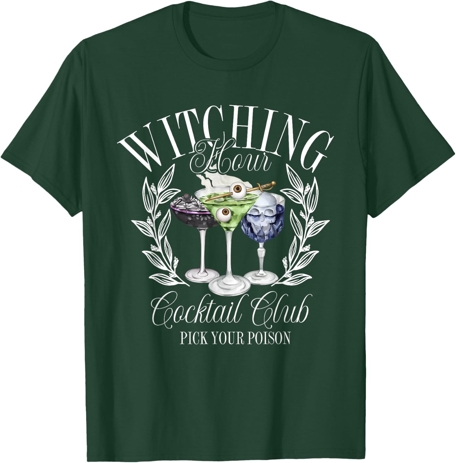 Classic Witching Hour Cocktail Club Spooky Halloween Season T-Shirt - T-Shirt | Forest