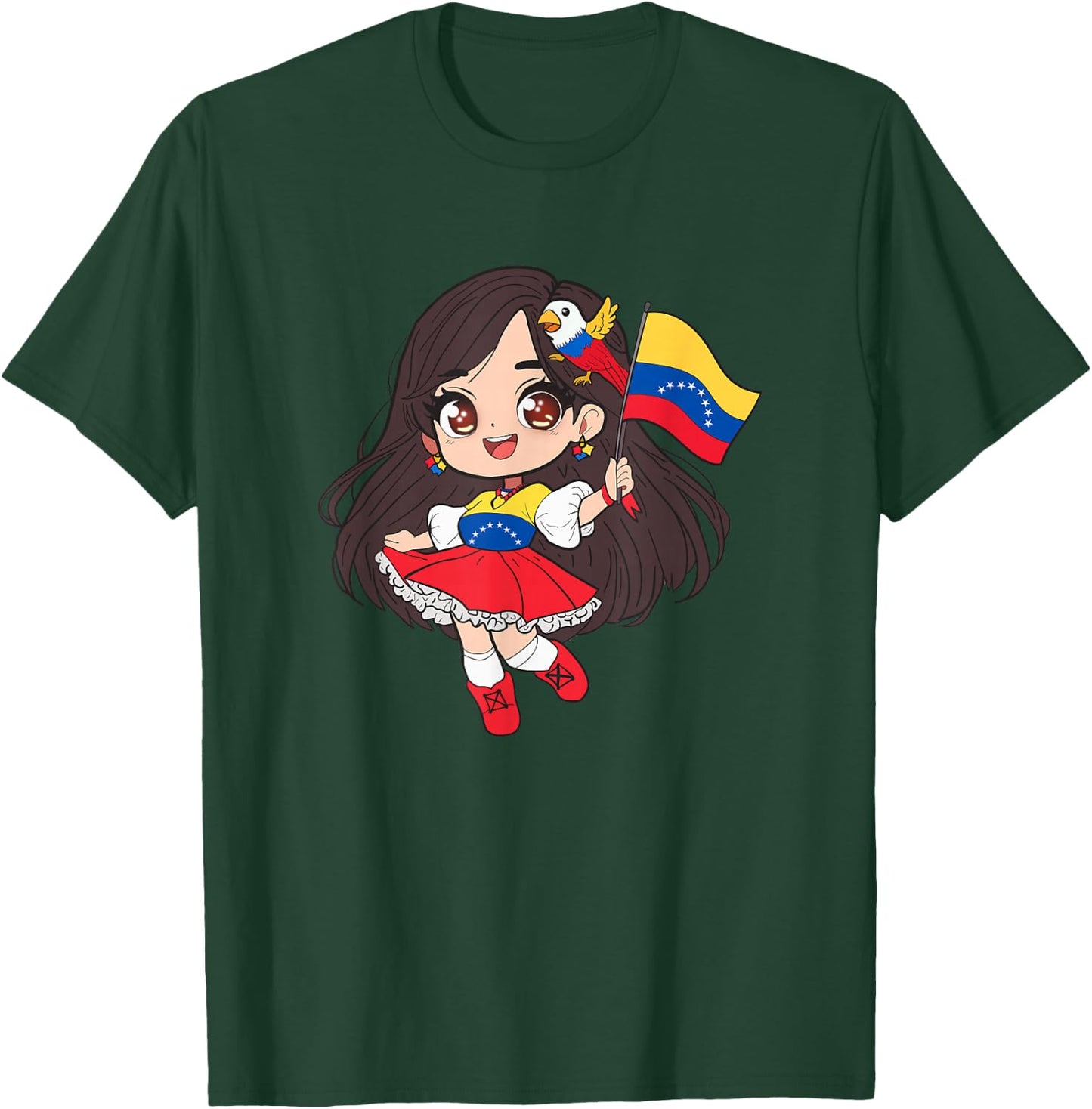 Venezuela Woman Venezuelan Flag Day Hispanic Girl T-Shirt - T-Shirt | Forest