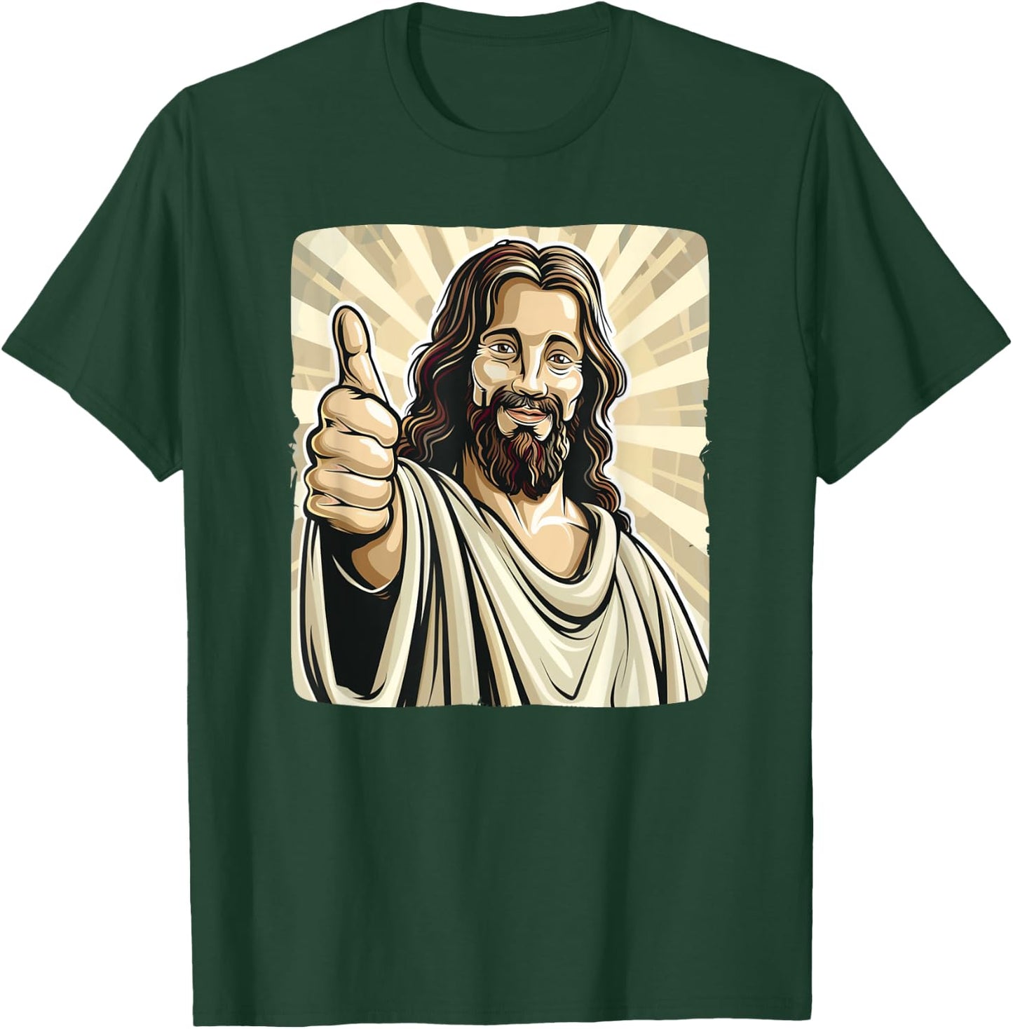 Funny thumb up with Jesus Christ Costume T-Shirt - T-Shirt | Forest