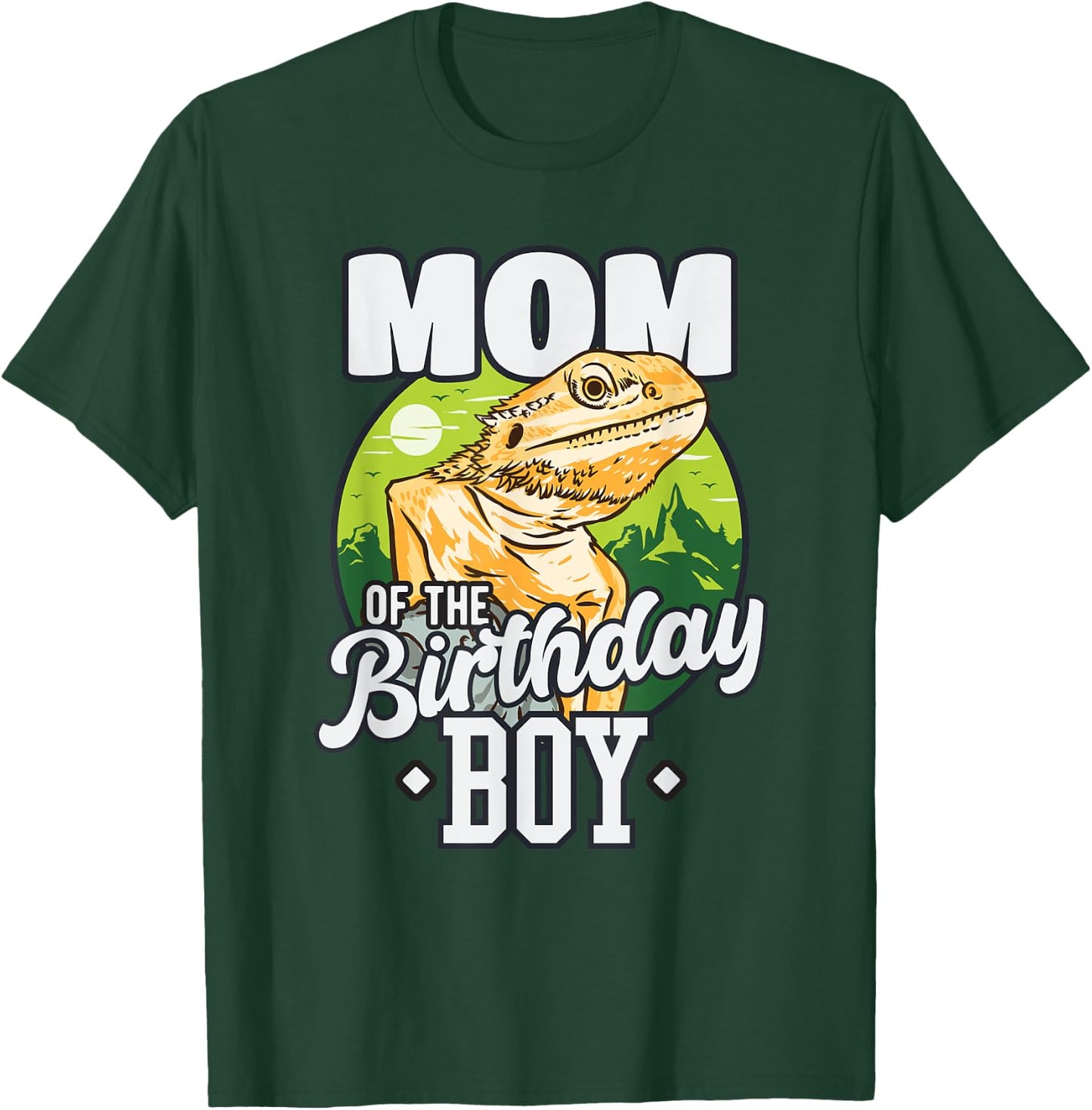 Mom of Birthday Boy Bearded Dragon Birthday Party T-Shirt - T-Shirt | Forest