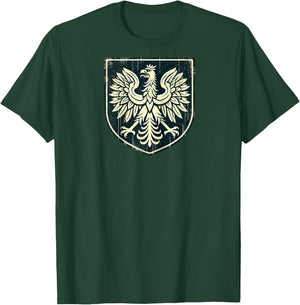 Vintage Polish Eagle, Retro Polish Falcon, Polish History Raglan Baseball T-Shirt - T-Shirt | Forest