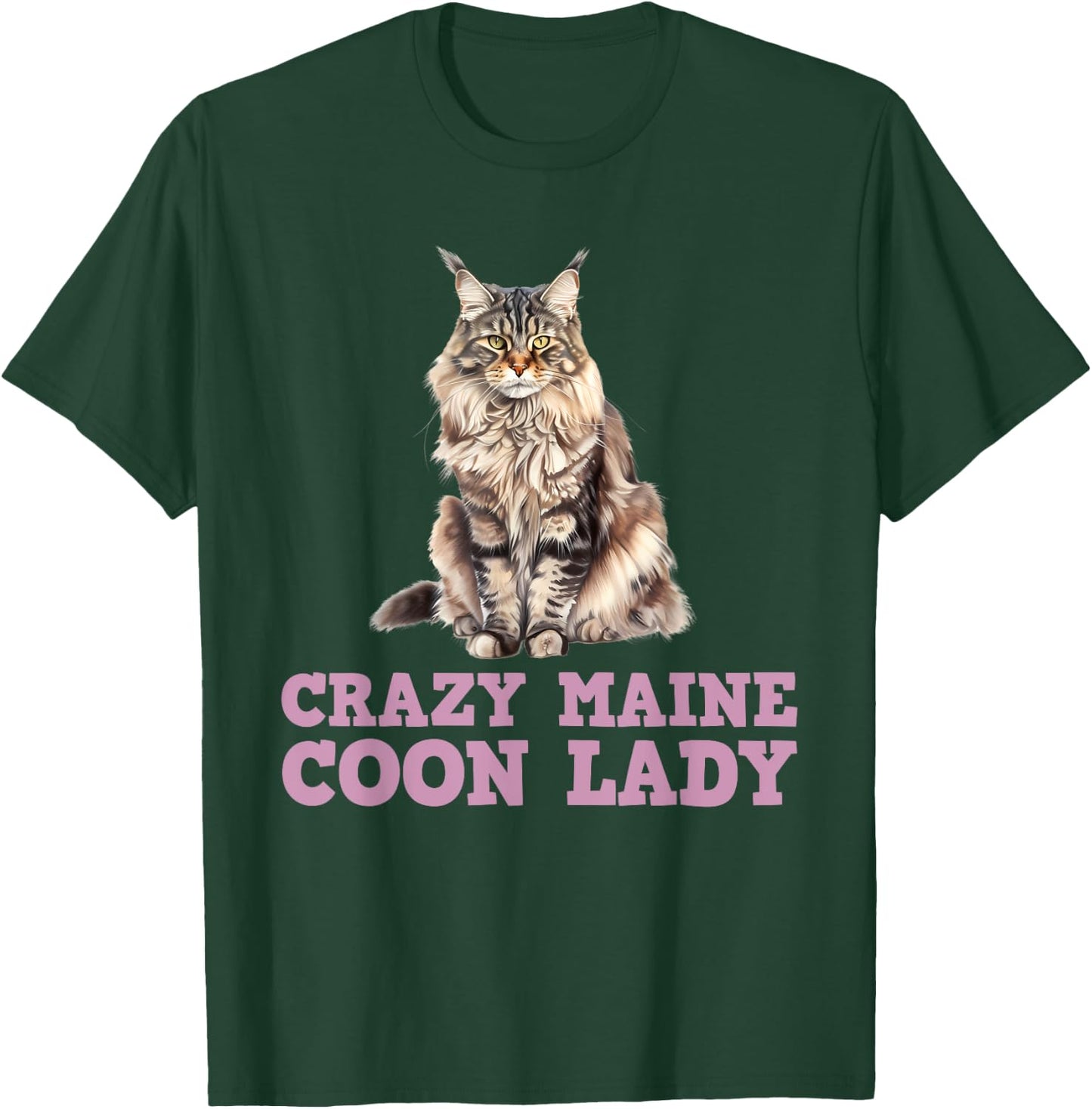 Maine Coon Mama CRAZY MAINE COON LADY Funny Women T-Shirt - T-Shirt | Forest