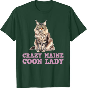 Maine Coon Mama CRAZY MAINE COON LADY Funny Women T-Shirt - T-Shirt | Forest