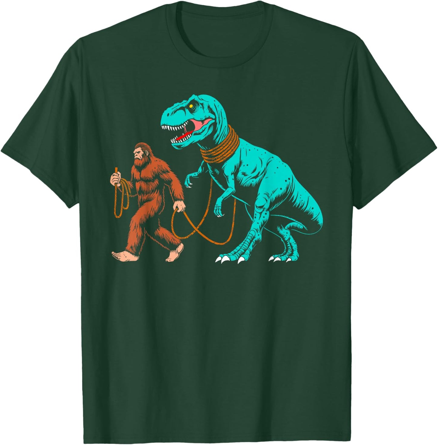 Bigfoot walking the dinosaur sasquatch Walk t rex kids boys T-Shirt - T-Shirt | Forest