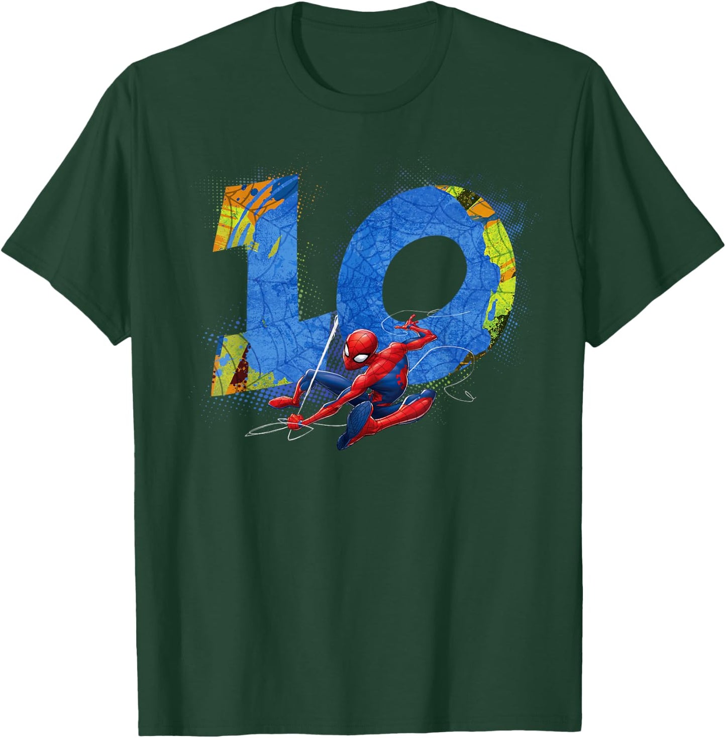 Marvel Super Heroes Spider-Man 10 Year Old Tenth Birthday T-Shirt - T-Shirt | Forest