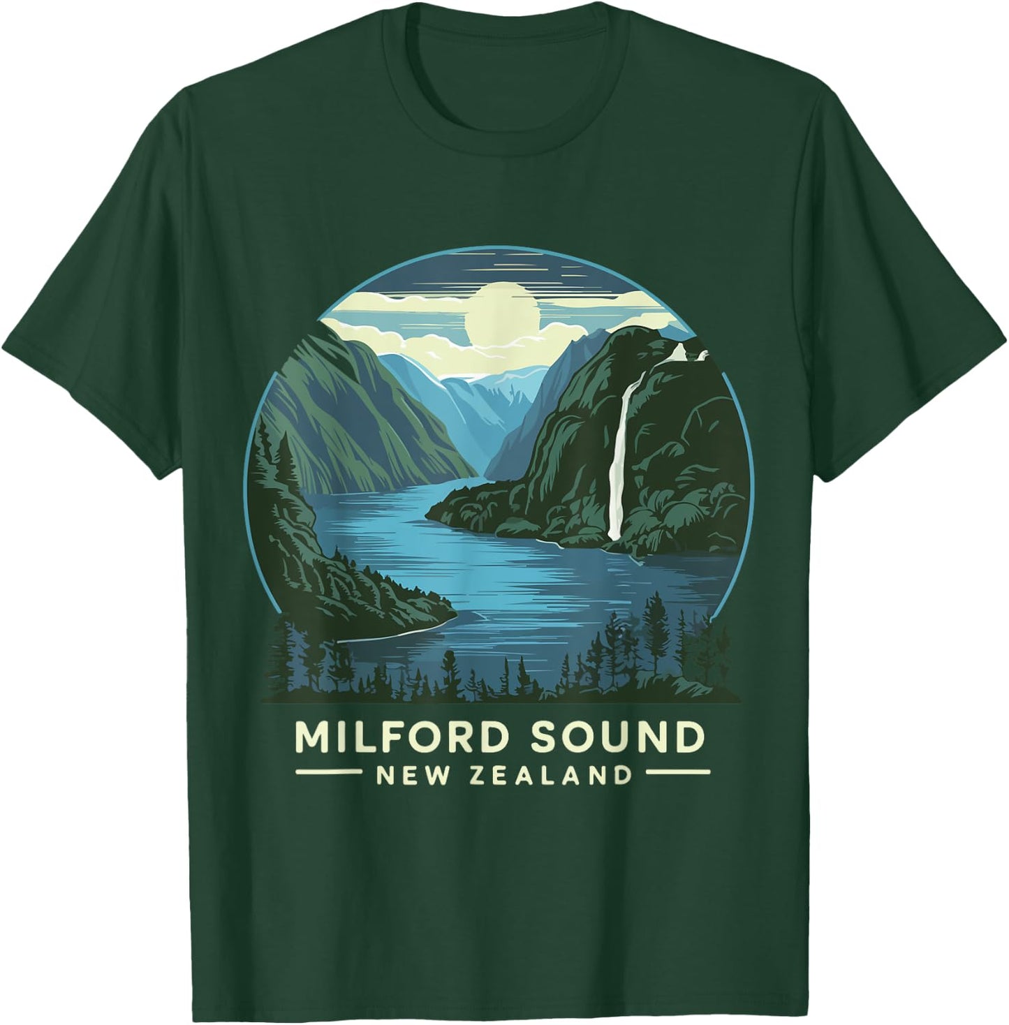 New Zealand Milford Sound Hiking Costume Fjord Hike T-Shirt - T-Shirt | Forest