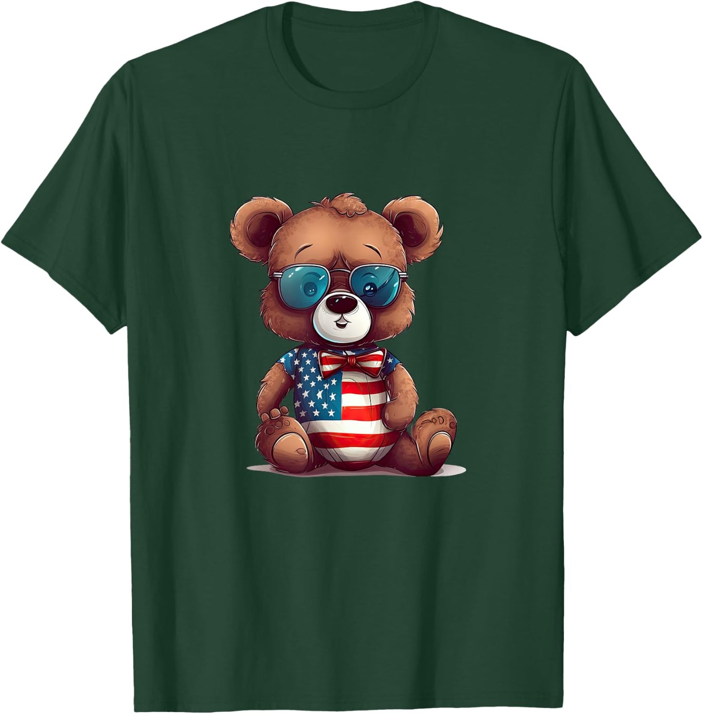 Memorial Day, Veterans day, 4th of July patriotic bear T-Shirt - T-Shirt | Forest