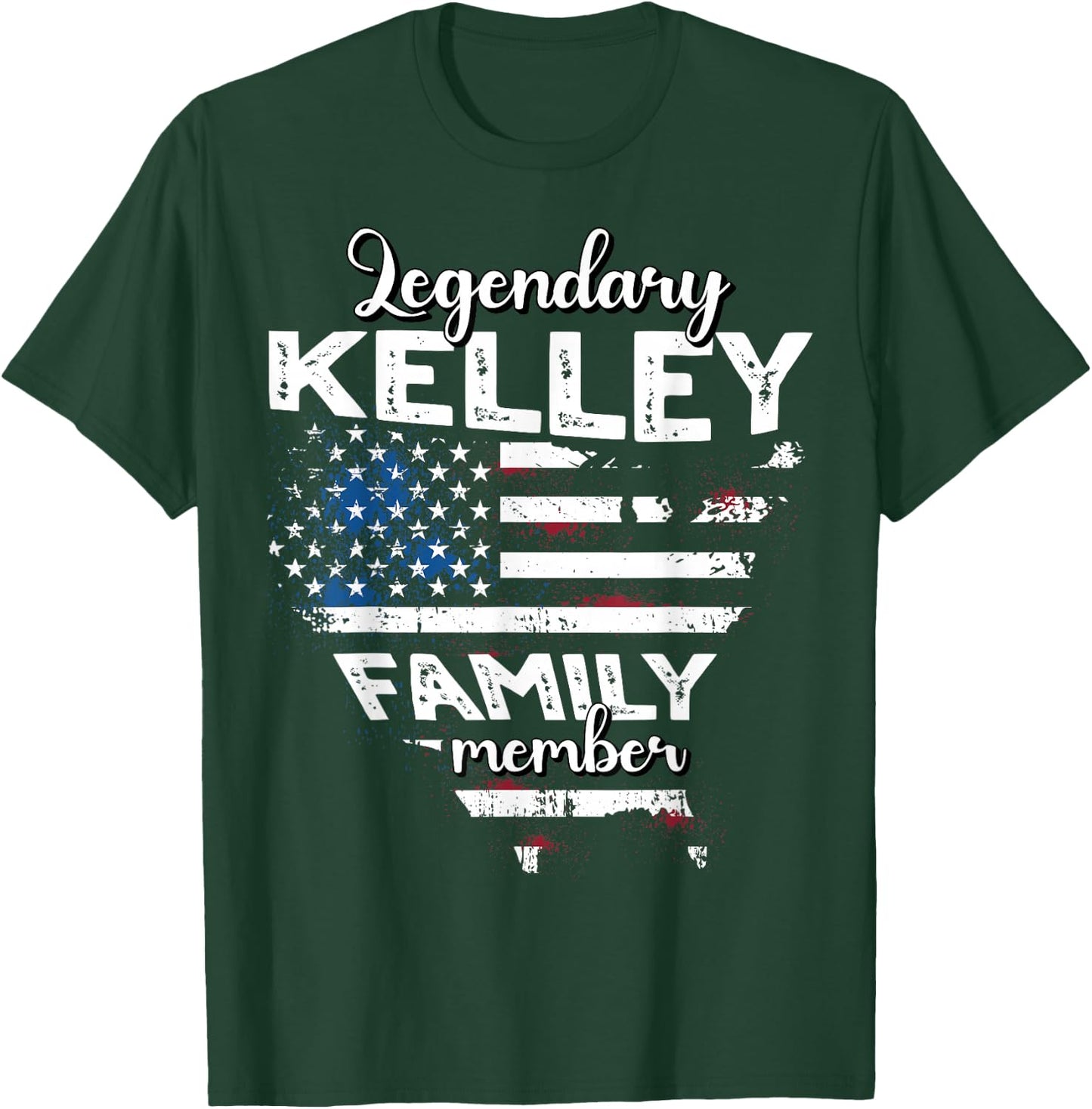 Surname Kelley US Flag Kelley Last Name Kelley T-Shirt - T-Shirt | Forest
