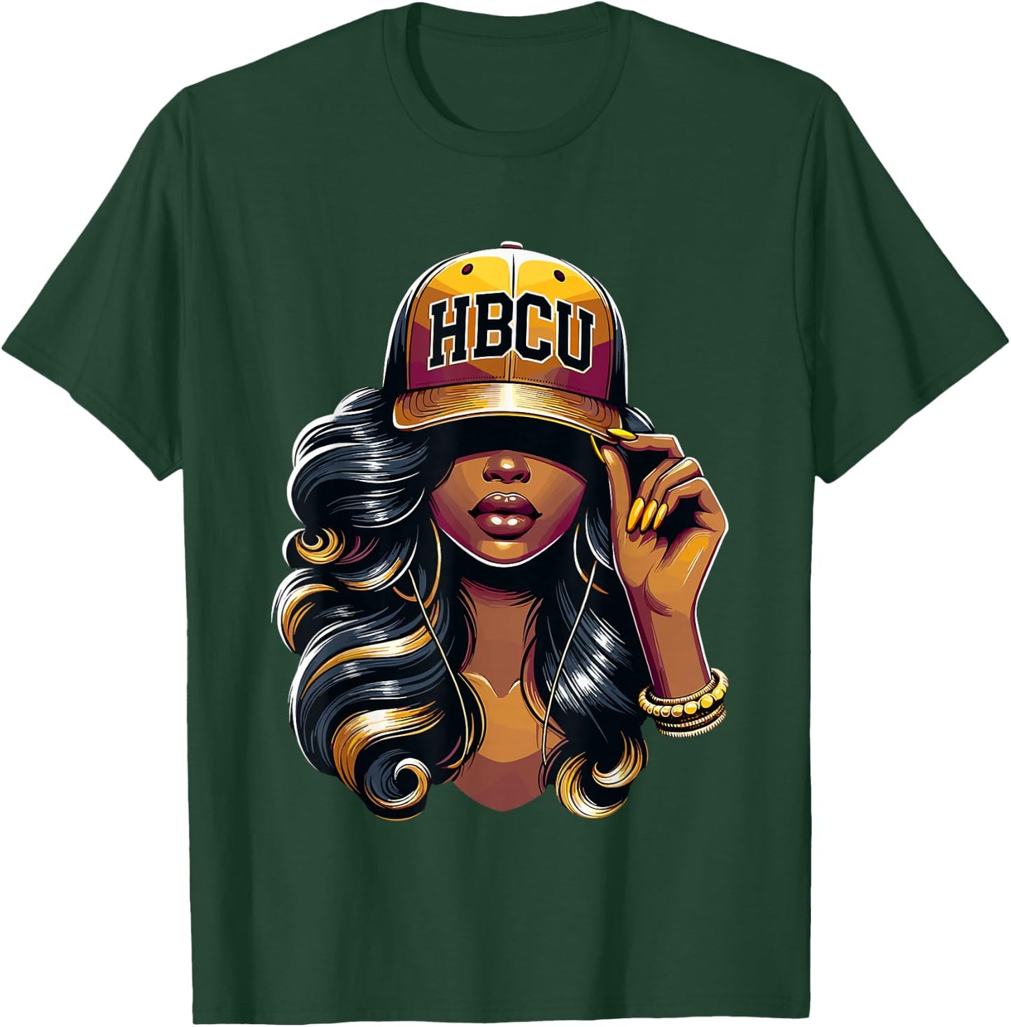 Beautiful Black Educated Girl HBCU T-Shirt - T-Shirt | Forest
