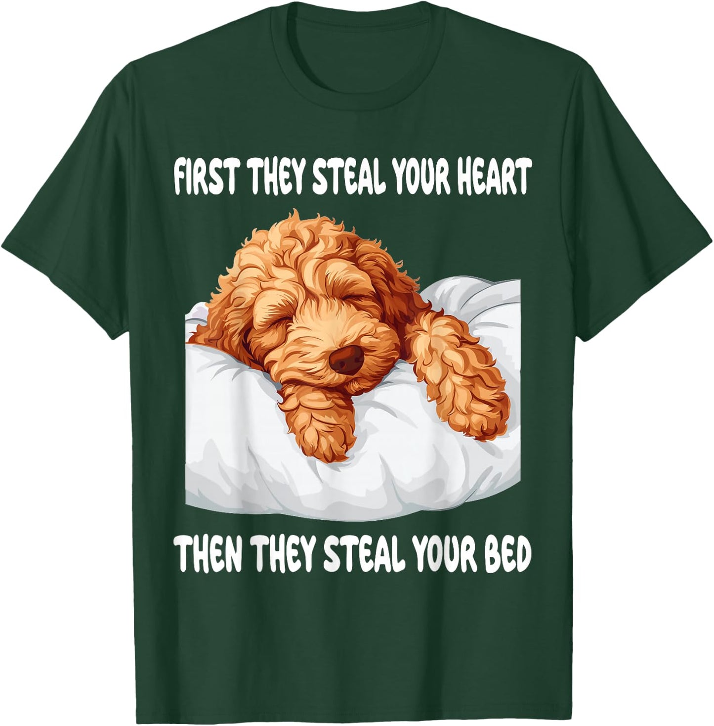 Goldendoodle Sleeping Pajamas Nightgown T-Shirt - T-Shirt | Forest